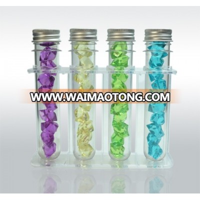 Eco-Friendly colored clear chocolate 3 pcs/set PET preform tube PET cap + plastic bottle preform with test tube rack